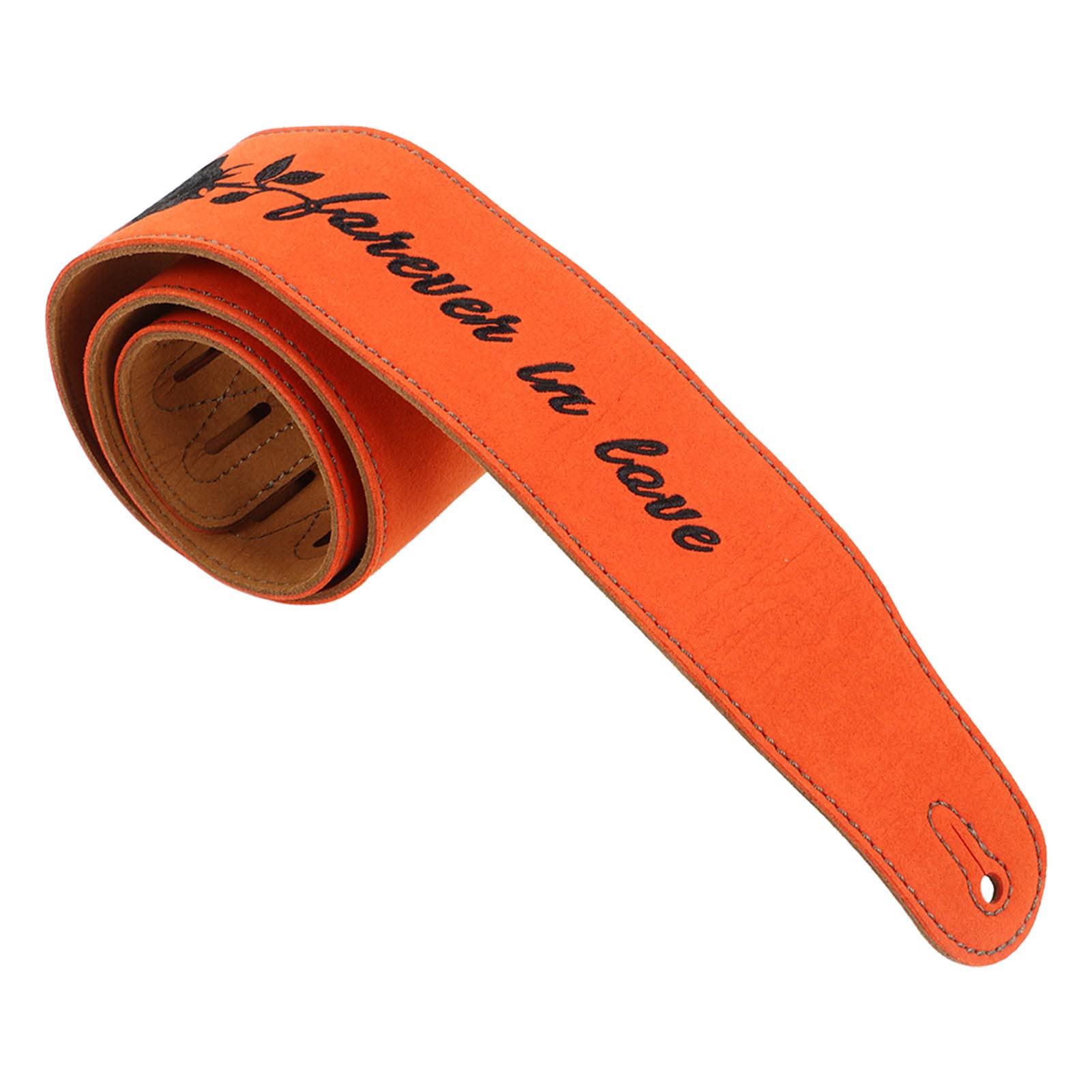 EXCLUZO Adjustable Soft Guitar Strap - Colorfast Brown Rose Embroidery Design for Acoustic & Electric Guitars - Perfect for Live Performances, Studio Sessions & Practice