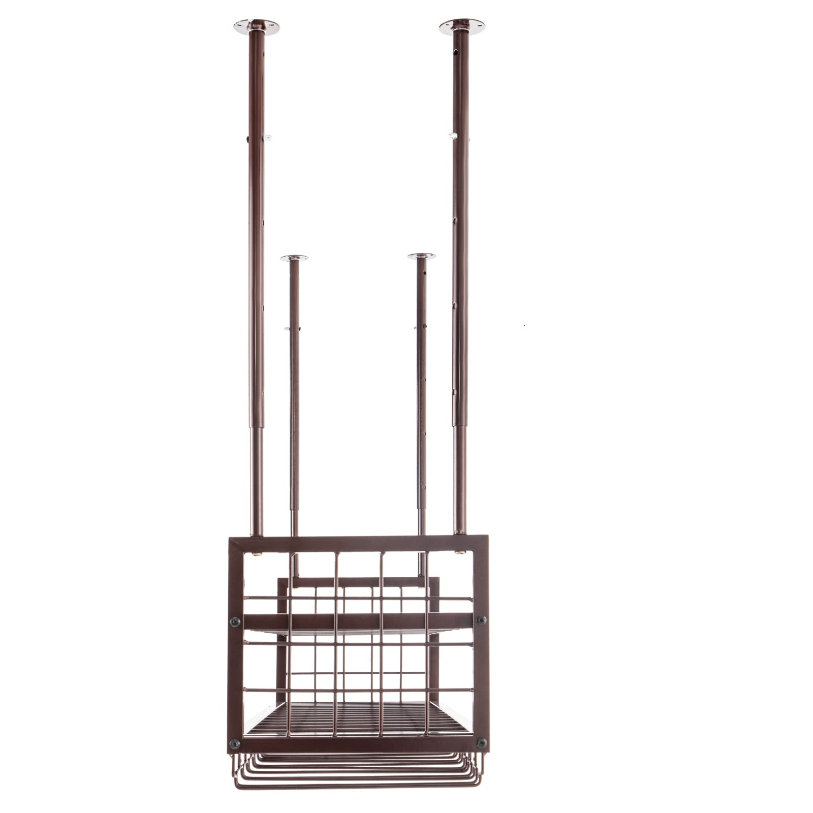 VEVOR Adjustable Hanging Wine Glass Rack - 46.9 x 11.8 Inch Wall-Mounted Copper Wine Rack Cabinet with 18.9-35.8 Inch Height Adjustment - Perfect for Bars, Restaurants, Kitchens & Home Wine Storage Organization