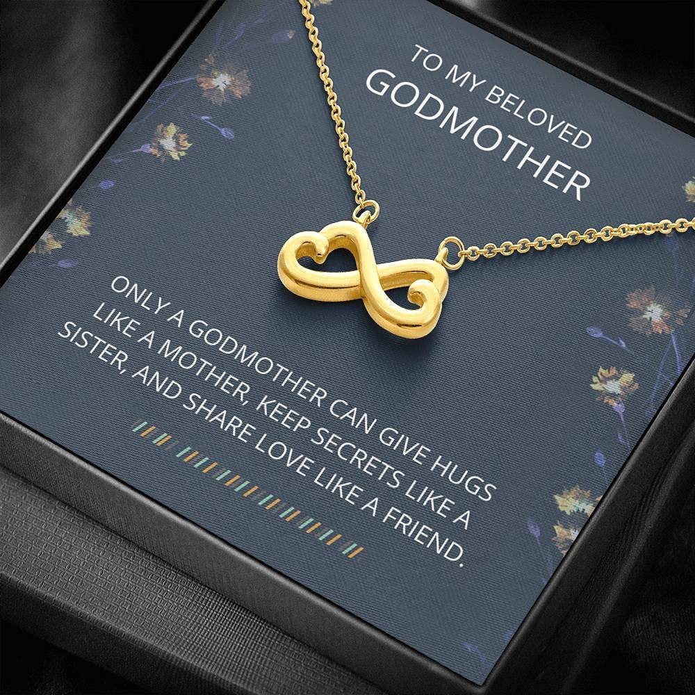 Personalized Infinity Heart Necklace - Unique Godmother Gift & Wedding Thank You Present - Engraved Jewelry for Special Occasions | Perfect for Anniversaries, Baptisms & Mother's Day Gifts