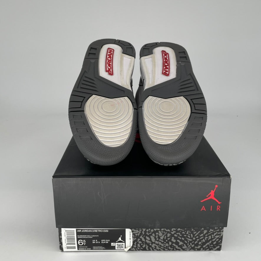 Original Air Jordan 3 Retro 'Cool Grey' Men's/Women's Sneakers Size 6.5/8W (Style: 398614-012) - Perfect for Basketball, Streetwear & Casual Fashion