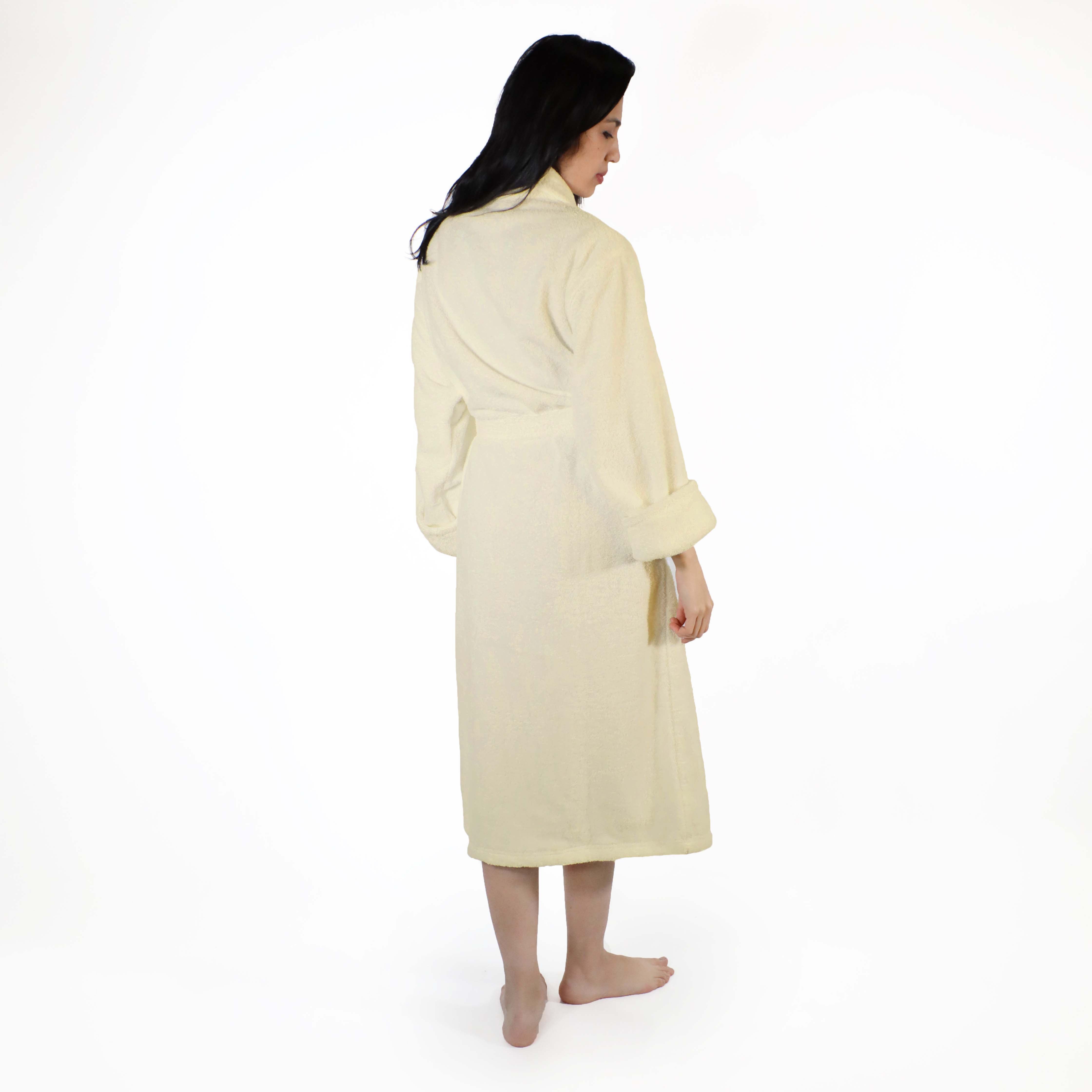 Premium Turkish Cotton Bathrobe for Women & Men - Unisex Shawl Collar Long Robe with Pockets | Soft Spa, Lounge & Hotel Style Bathrobe for Home Relaxation