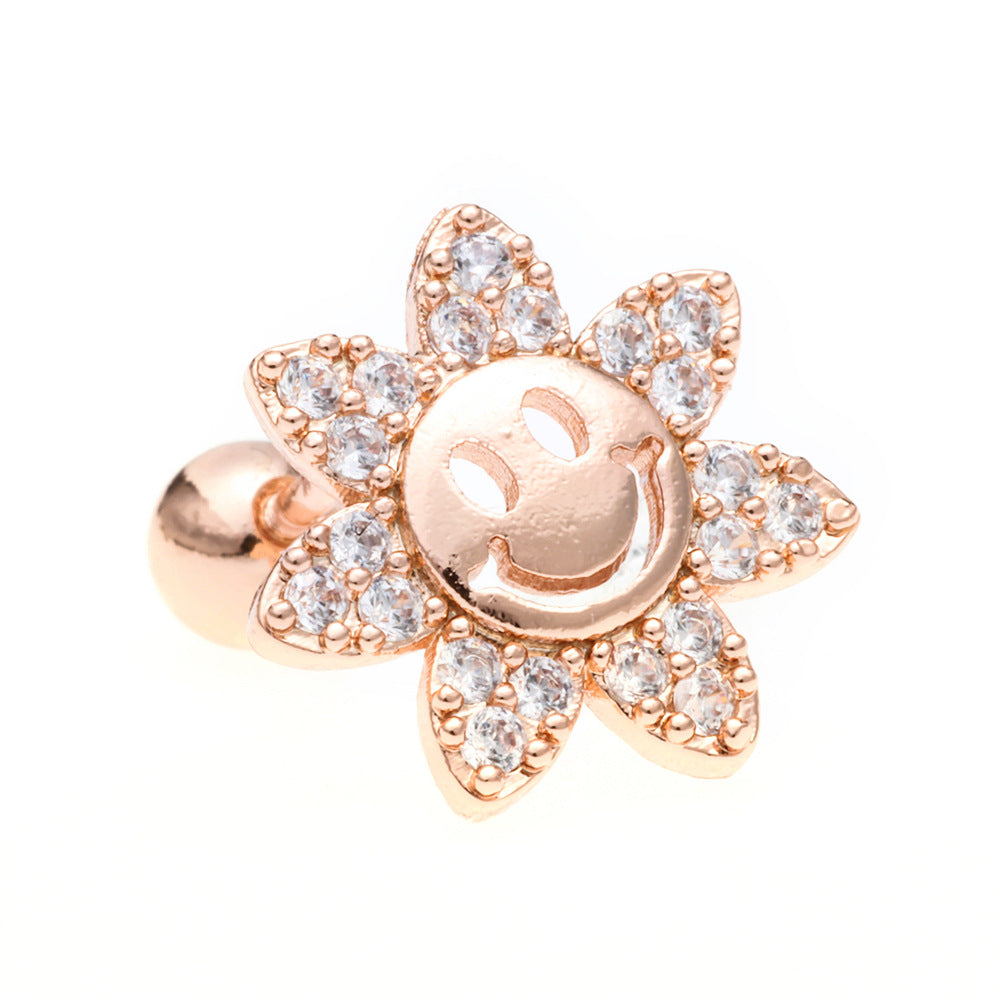 Rose Gold + Clear CZ