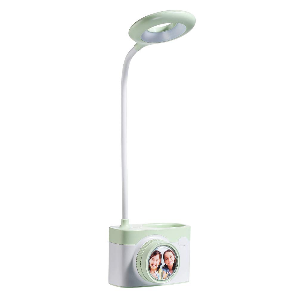 Multifunctional LED Desk Lamp with USB Charging & Pen Holder - Eye Protection Study Light for Reading, Writing, and Office Work - Green
