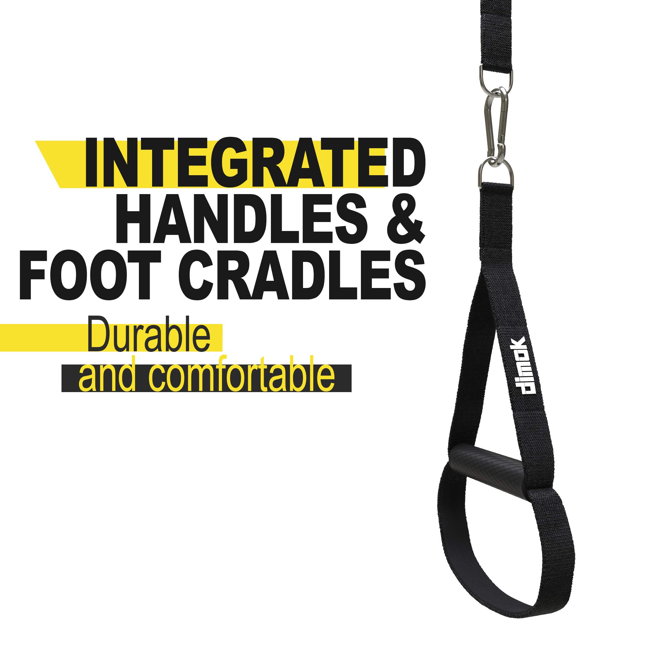 Dimok Heavy Duty Fitness Handles with Foot Cradle - Professional Cable Machine Attachments for Resistance Training, Strength Exercises & Home Gym Workouts - Perfect for CrossFit, Functional Training & Muscle Building