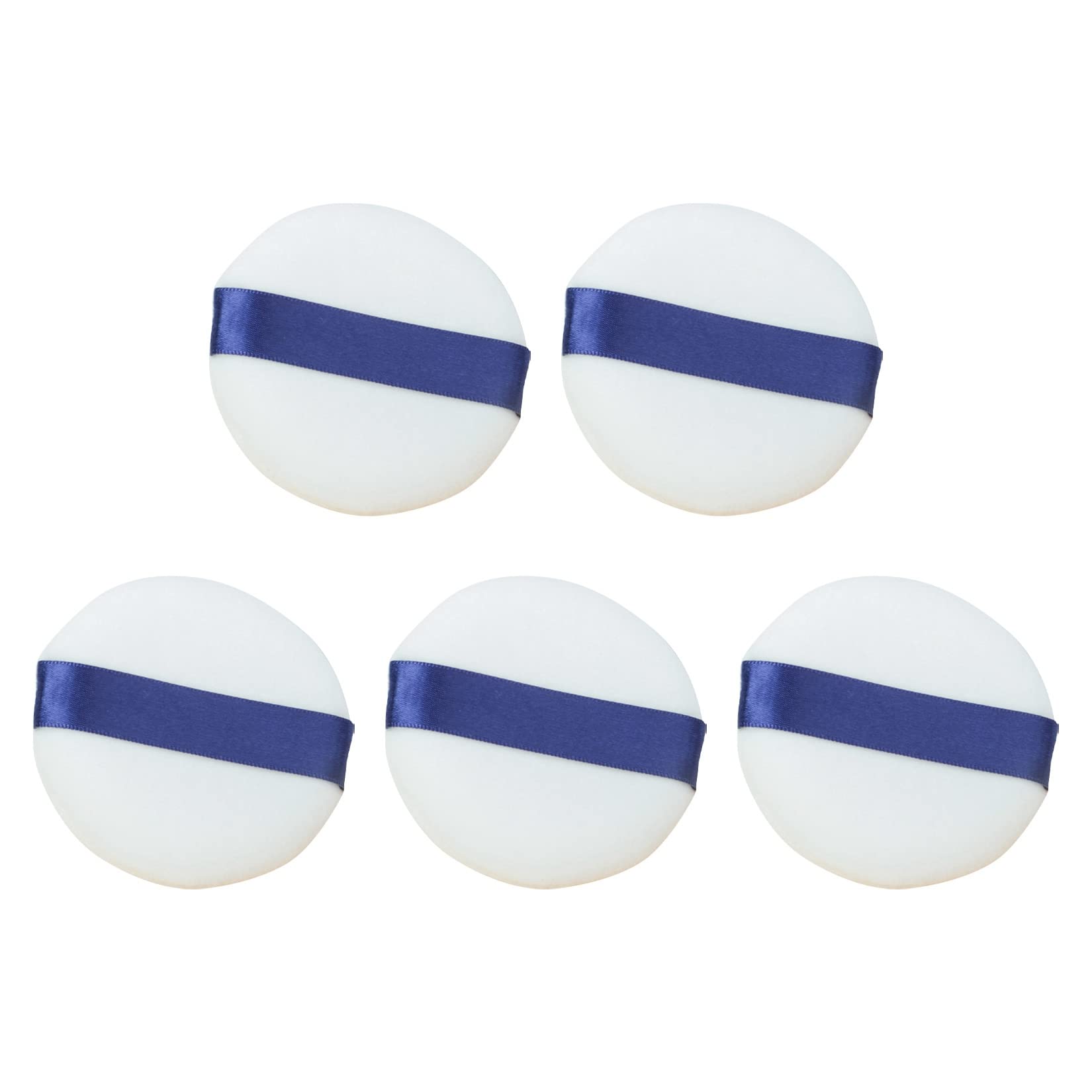 5-Pack Powder Puff with Strap - Premium Makeup Sponge for Liquid Foundation, Cream, Concealer & Loose Powder | Soft Cosmetic Blending Tool for Flawless Face Makeup Application