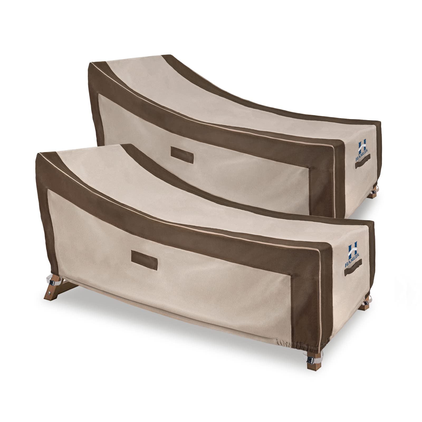 Premium Waterproof Outdoor Chaise Lounge Covers 2-Pack - Heavy Duty Furniture Protector for Patio, Fits 86