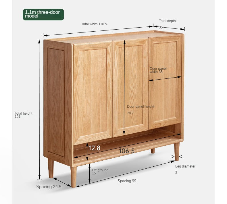 Solid Oak Wood Shoe Storage Cabinet with Bench - Entryway Shoe Organizer for Hallway, Living Room & Bedroom - Perfect for Changing Shoes & Organizing Footwear