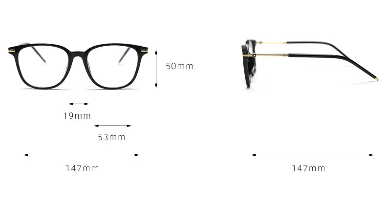 CCspace Unisex Full Rim Square TR90 Titanium Eyeglasses 56968 - Lightweight Durable Frames for Work, Reading & Everyday Wear
