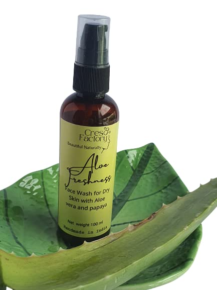 **Creso Factory Aloe Freshness Face Wash for Dry Skin – 100ml | Hydrating & Soothing Cleanser for Sensitive Skin | Perfect for Morning & Night Skincare Routine**