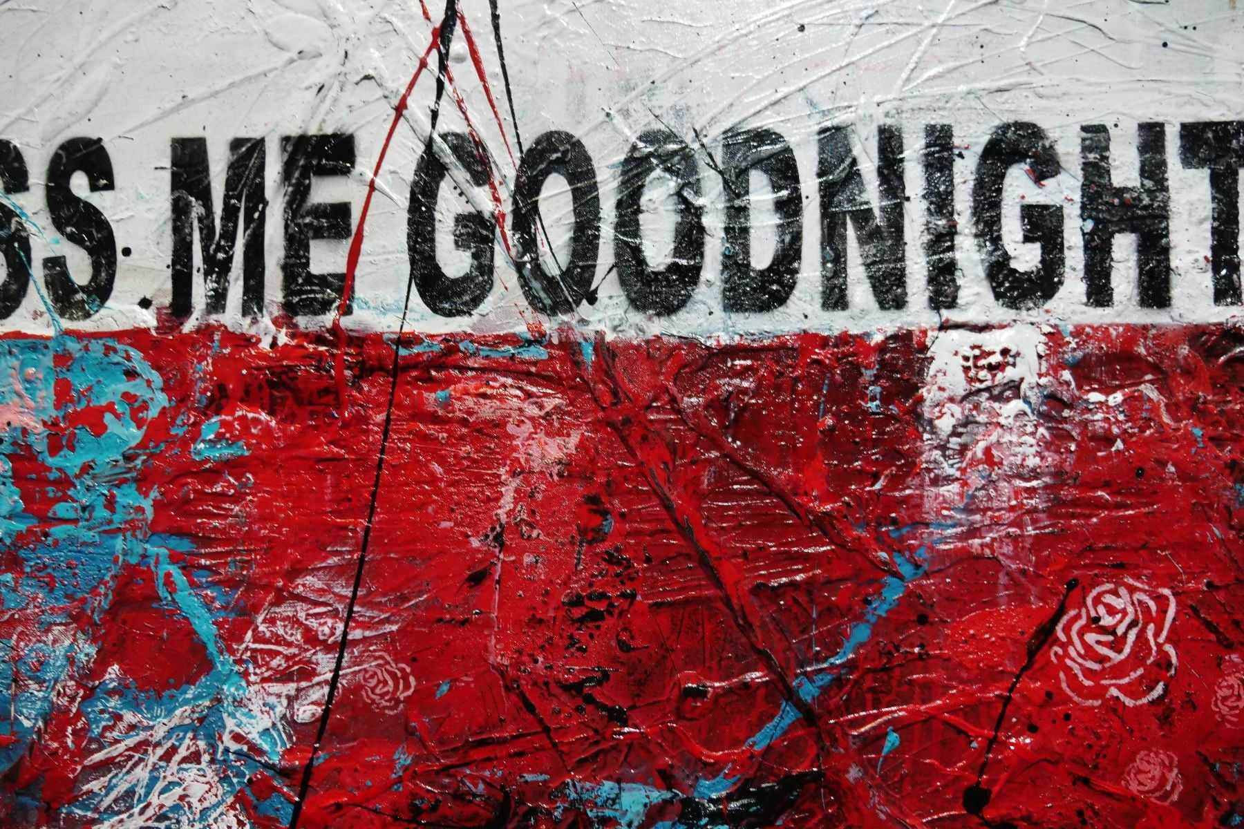 Always Forever 200cm x 80cm Kiss Me Goodnight Urban Pop Art Abstract Canvas Painting - Modern Home Decor for Living Room, Bedroom Wall Art