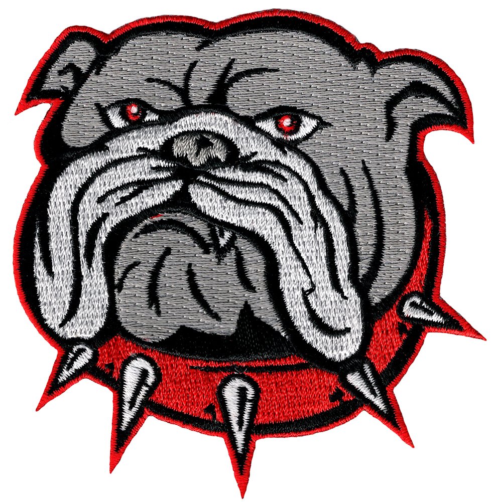 Bulldog Patch Embroidered Iron-On Applique for Jackets & Hats - English Bulldog Canine Souvenir for DIY Crafts & Fashion Accessories