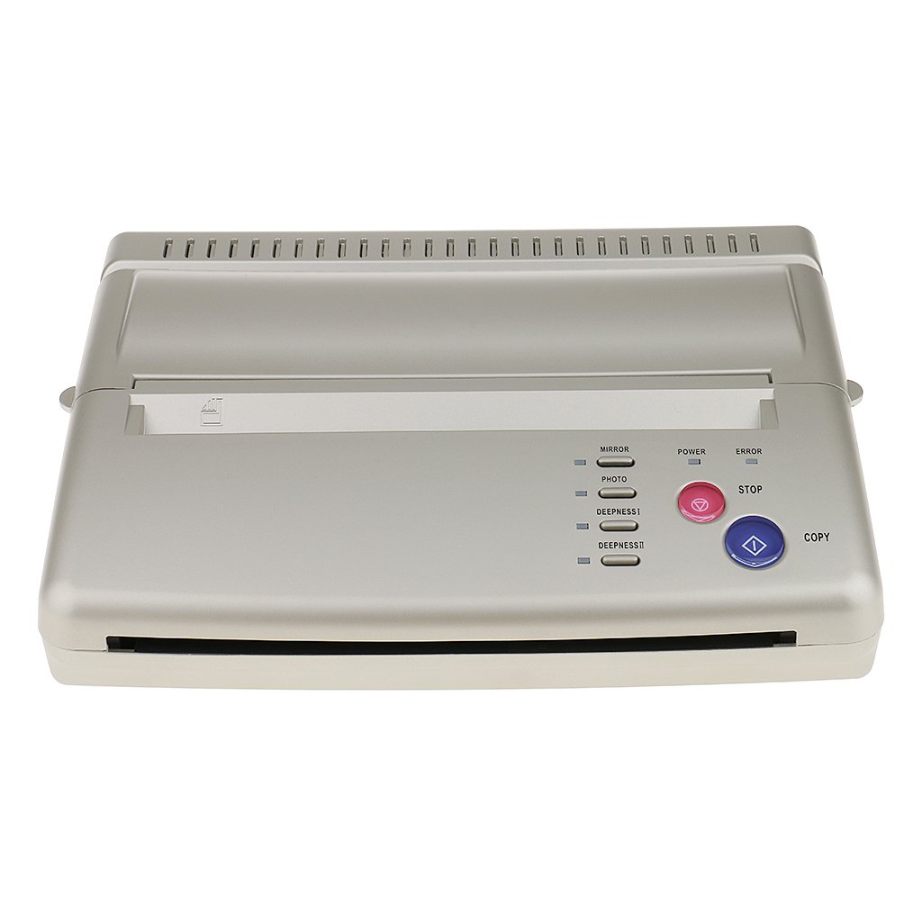 Professional Silver Aluminum Alloy Tattoo Stencil Printer Machine - Thermal Copier with EU Plug & 10 Transfer Papers for Tattoo Artists | Perfect for Studio, Home Use & Tattoo Shops
