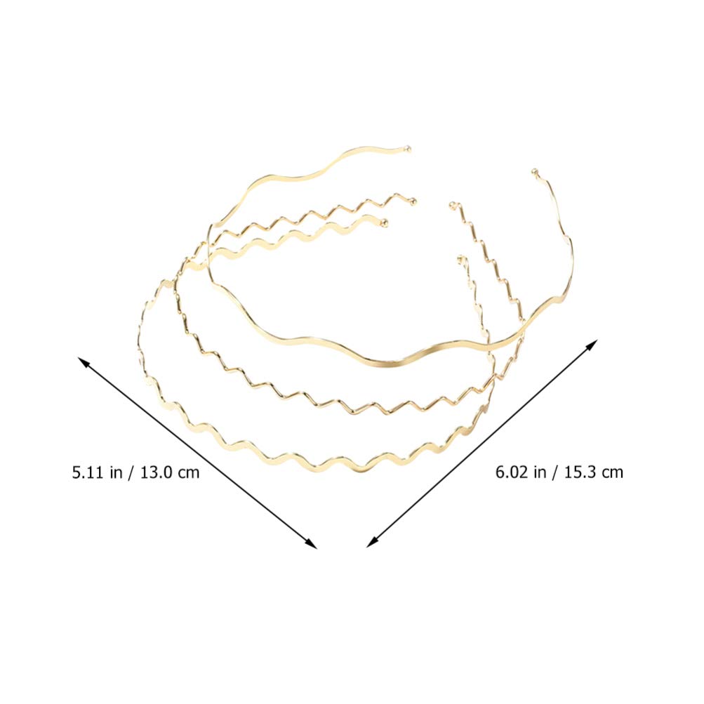 Stylish Thin Gold Wavy Metal Headbands for Women - Elegant Hair Accessories for Parties, Weddings & Everyday Wear