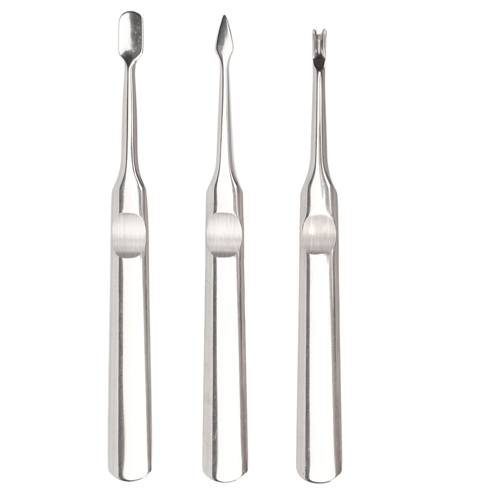 Professional Stainless Steel Cuticle Pusher & Nail Trimmer Set - 3pcs Durable Nail Care Tools for Manicure & Pedicure - Perfect for Salon, Home Use & DIY Nail Care