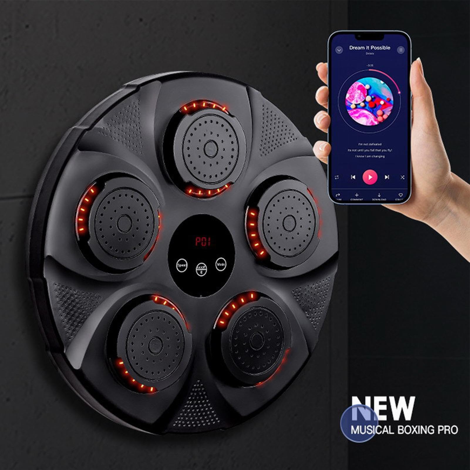 Smart Electronic Boxing Machine with Music & RGB Lights - Wall Mount Punching Target for Adult Home Workouts | Perfect for Fitness Training, Stress Relief & Fun Exercise