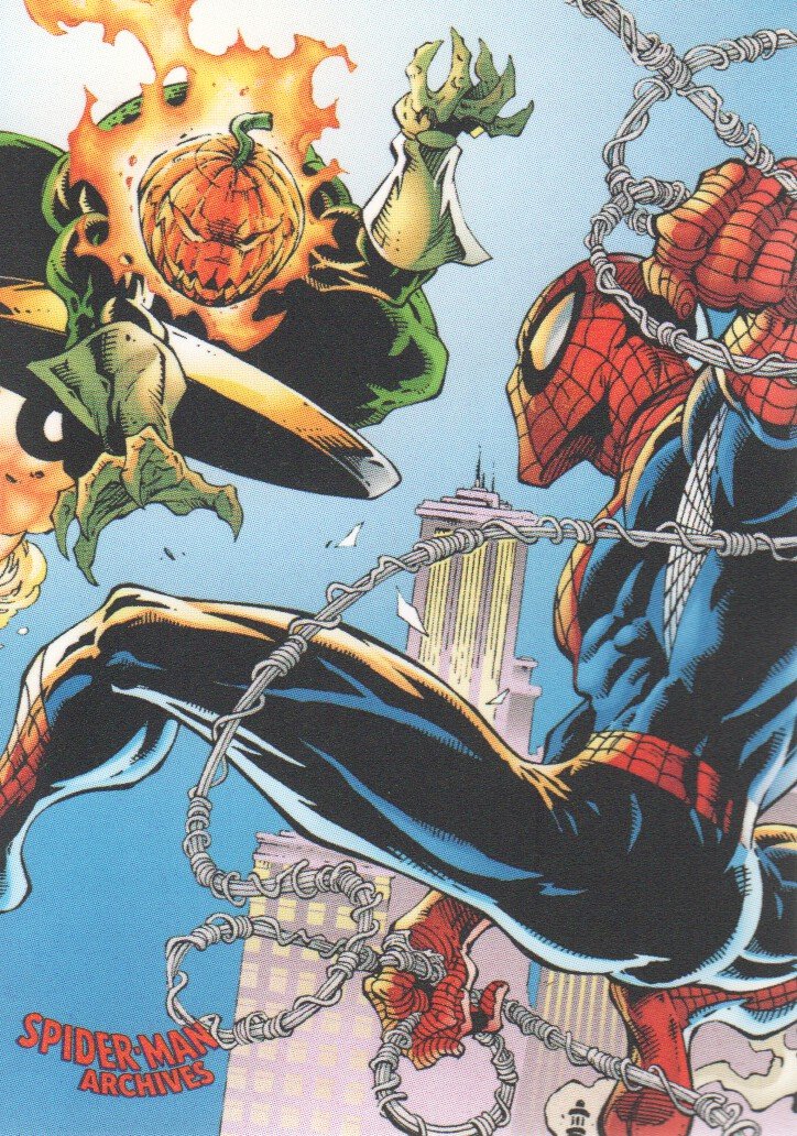 2009 Marvel Spider-Man Archives Trading Card #54 - Spider-Man vs. Jack O'Lantern - Rare Collectible Trading Card for Marvel Fans & Comic Book Collectors - Perfect for Display, Trading, and Investment