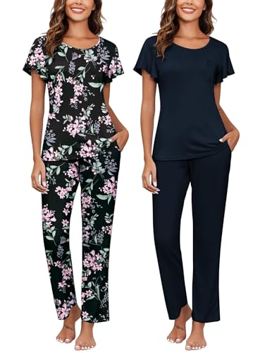 Black Flowers+navy Blue