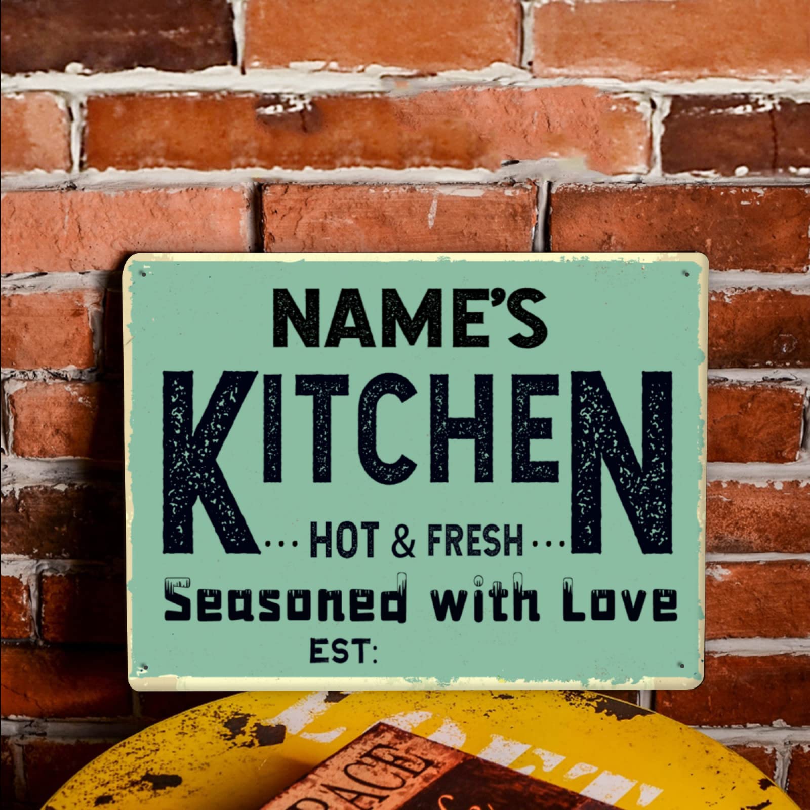 Custom Personalized Kitchen Signs - Metal Wall Decor for Home, Restaurant & Bar - Unique Gift for Cooking Enthusiasts - Perfect for Farmhouse, Rustic & Modern Kitchens