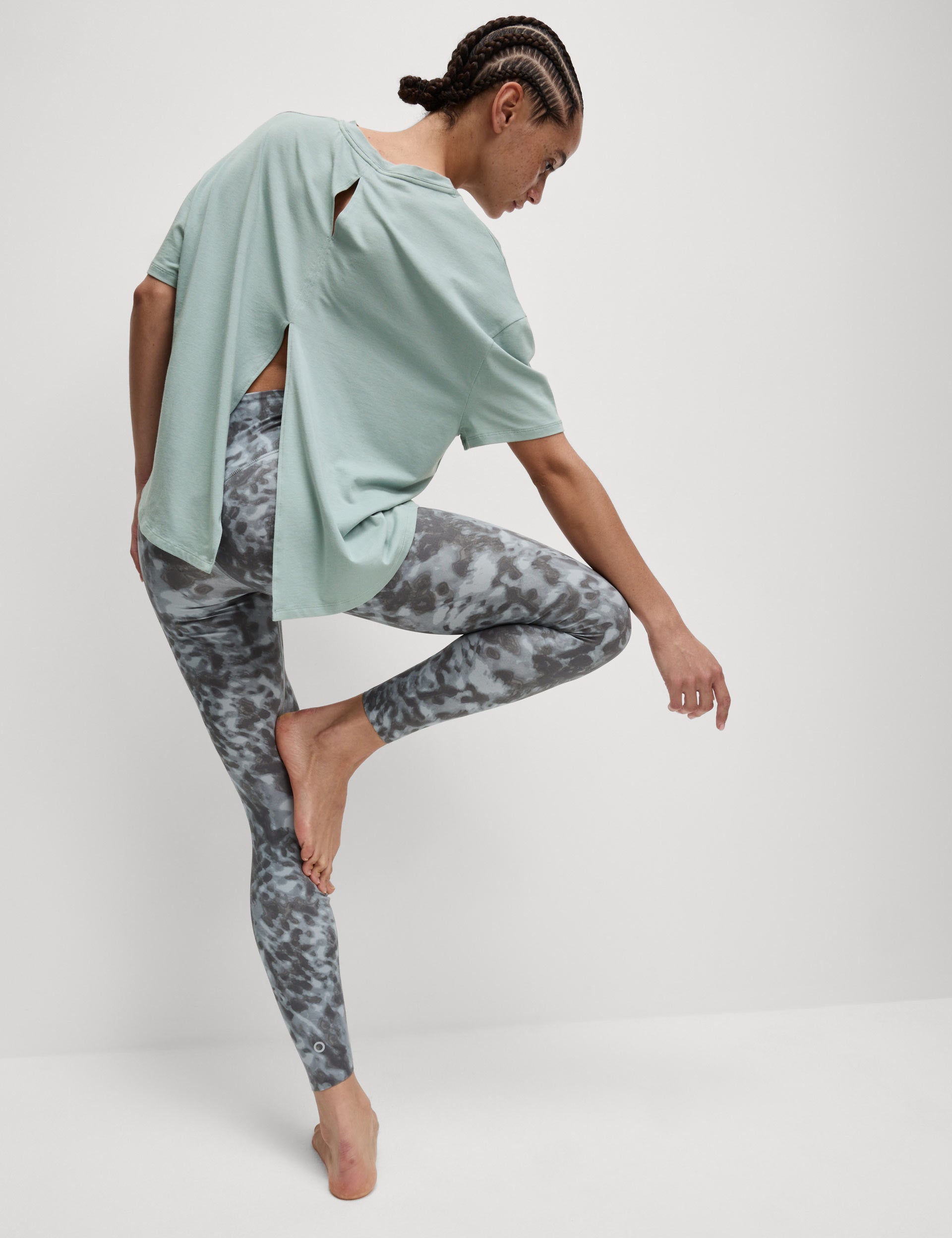 Breathable Modal Blend Lightweight Tie Back T-Shirt for Women - Soft Light Mint Green Casual Top | Perfect for Summer Outfits, Yoga, and Lounge Wear