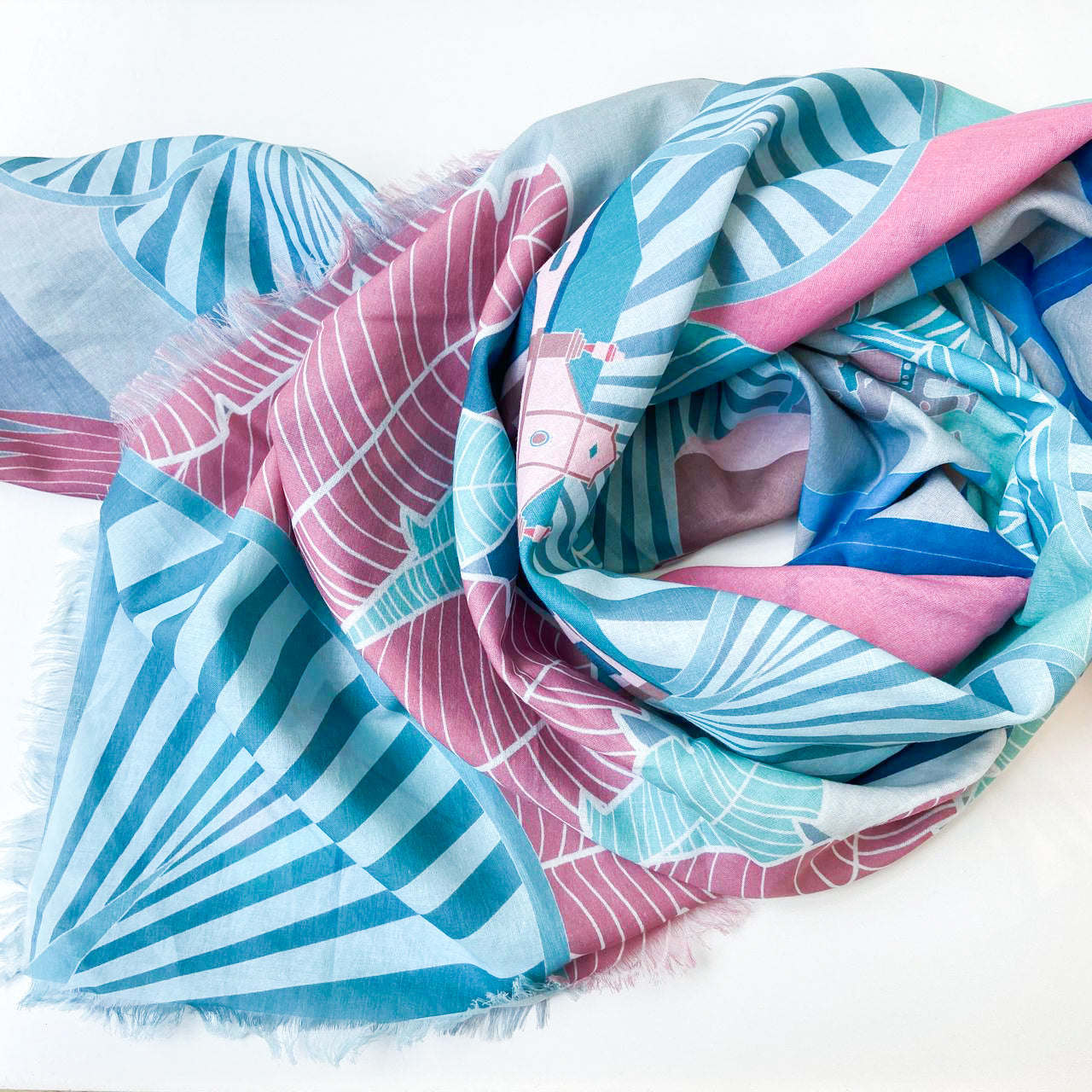Stylish Floral Cotton Scarf for Women - Lightweight Summer Fashion Accessory - Perfect for Boho Outfits, Beach Cover-ups & Travel