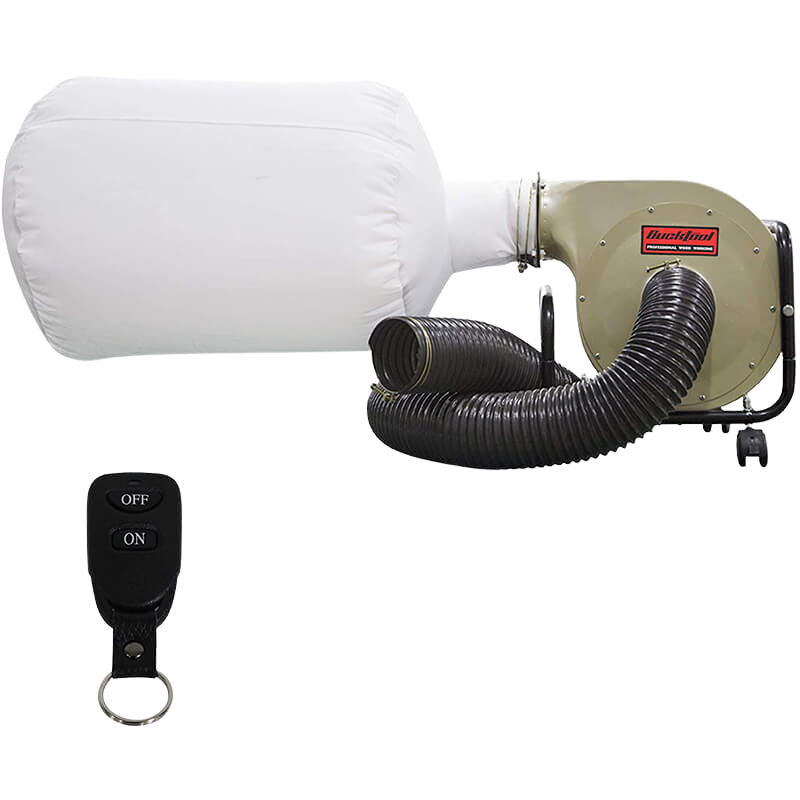 BUCKTOOL 1HP 6.5AMP Wall Mount Dust Collector - Powerful Workshop Air Filtration System for Woodworking, Metalworking, and DIY Projects