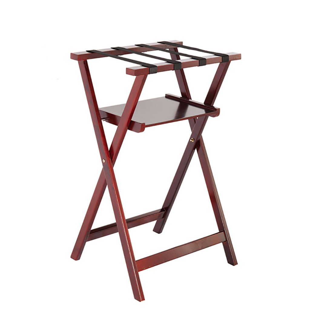 Yuyandejia Solid Wood Folding Luggage Rack - Heavy Duty Hotel Banquet Tray Shelf, Restaurant Serving Cart with Wheels (2-Pack) | Perfect for Hotels, Restaurants, Catering Events & Home Storage Organization