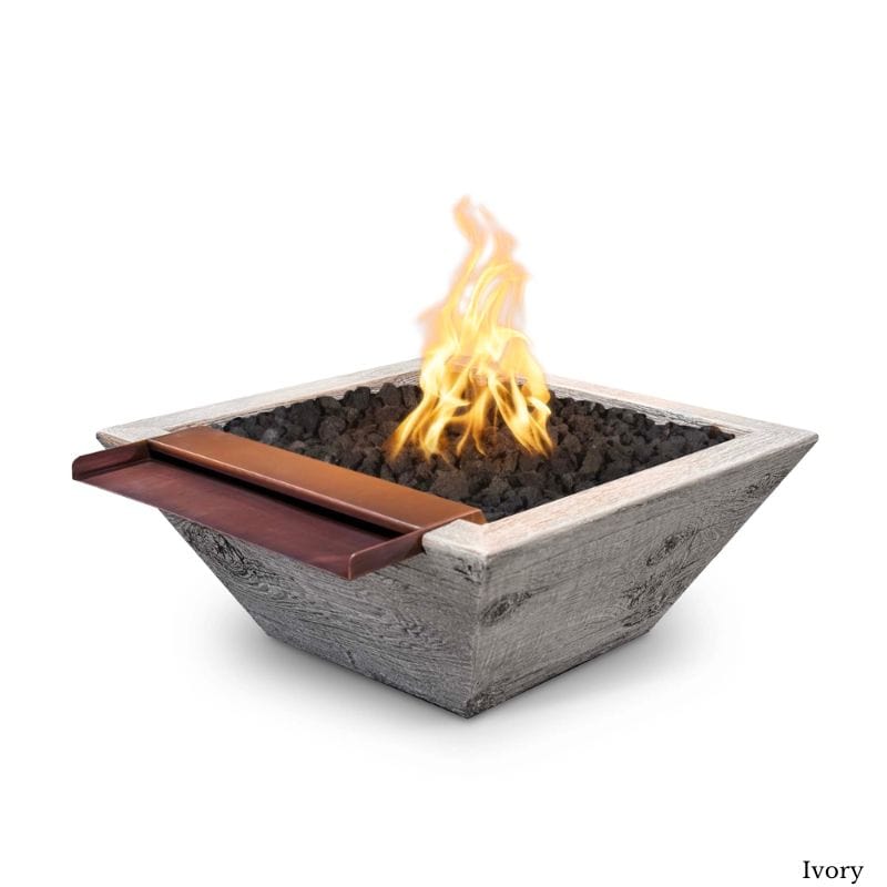 Maya Fire & Wide Spill Water Bowl - Wood Grain Design Pet Feeding Dish for Dogs & Cats - Perfect for Indoor and Outdoor Use