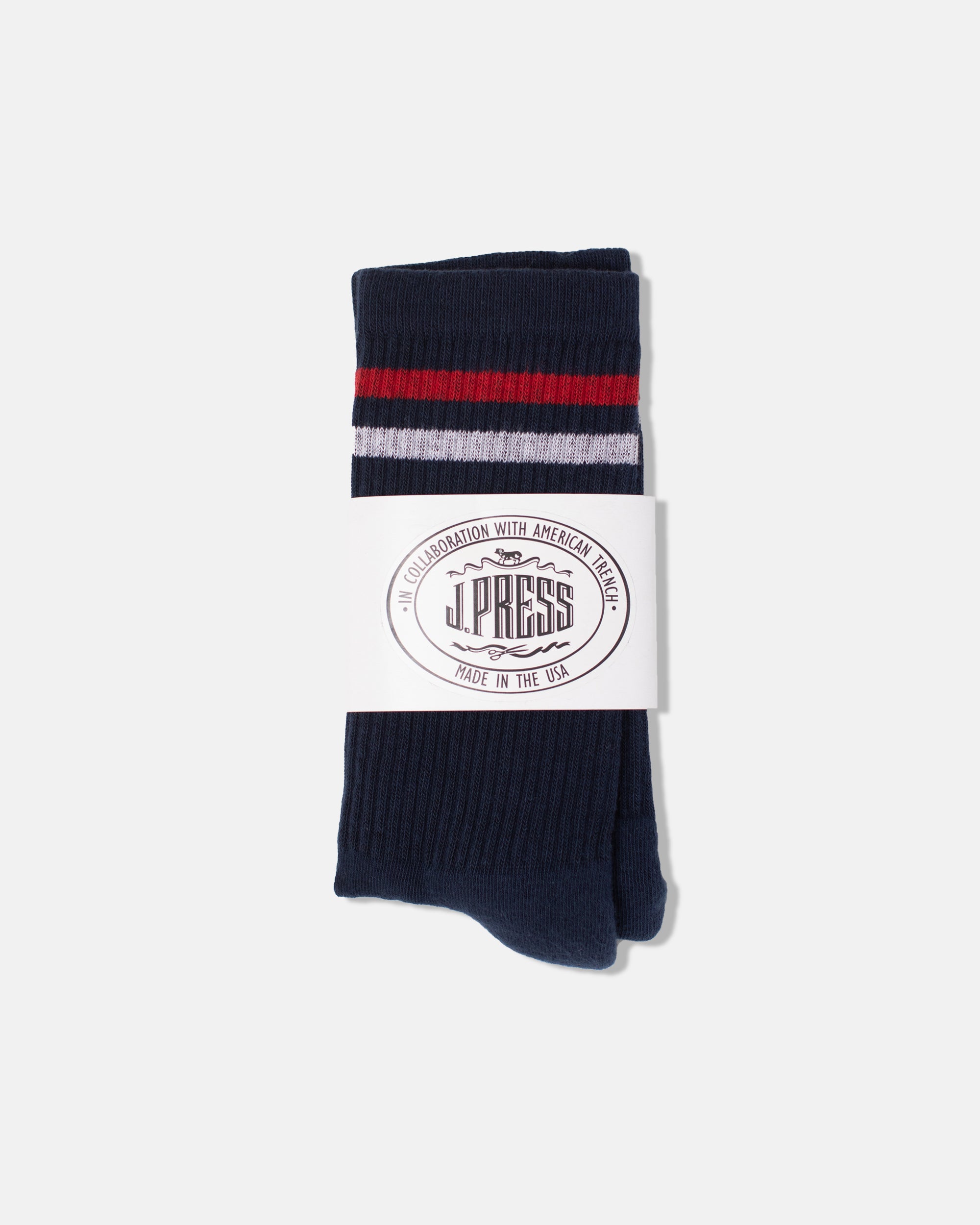 American Trench Ivy Stripe Cotton Crew Socks - Comfortable & Durable Men's Casual Socks for Everyday Wear, Work & Outdoor Activities