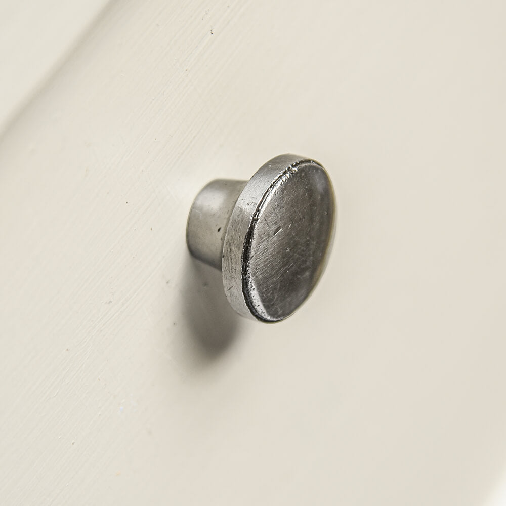 Natural Iron Flat Round Cabinet Knob - Vintage Style Hardware for Kitchen & Bathroom - Perfect for Drawers, Cabinets & Furniture Upgrade