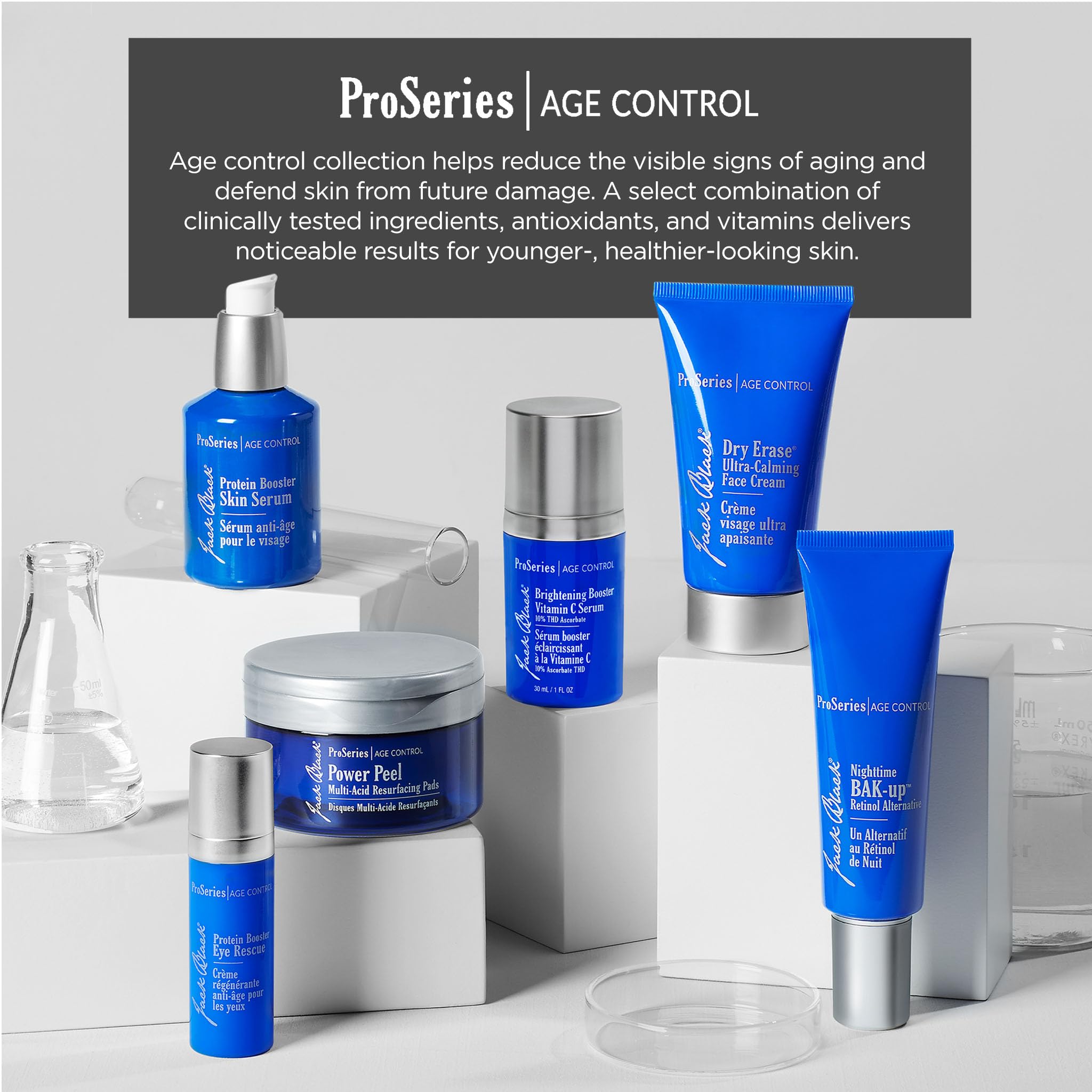 Jack Black Protein Booster Anti-Aging Face Serum for Men - ProSeries Age Control with Peptides & Antioxidants | Men's Skincare Treatment for Wrinkles & Fine Lines | Daily Hydration & Skin Repair