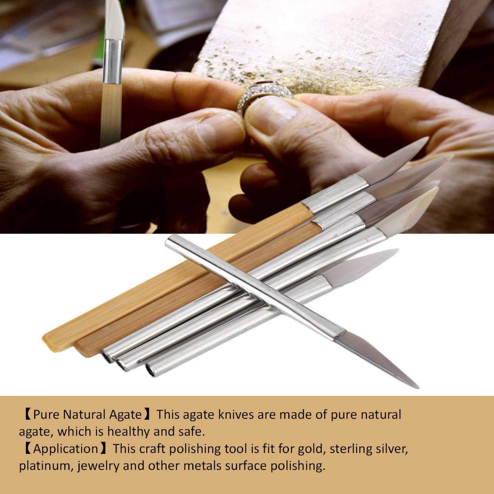 Premium Agate Burnishing Knife - Handcrafted Jewelry Polishing Tool for Silver Cleaning & Precious Metal Carving - Perfect for Jewelers, Artisans & DIY Crafting Projects