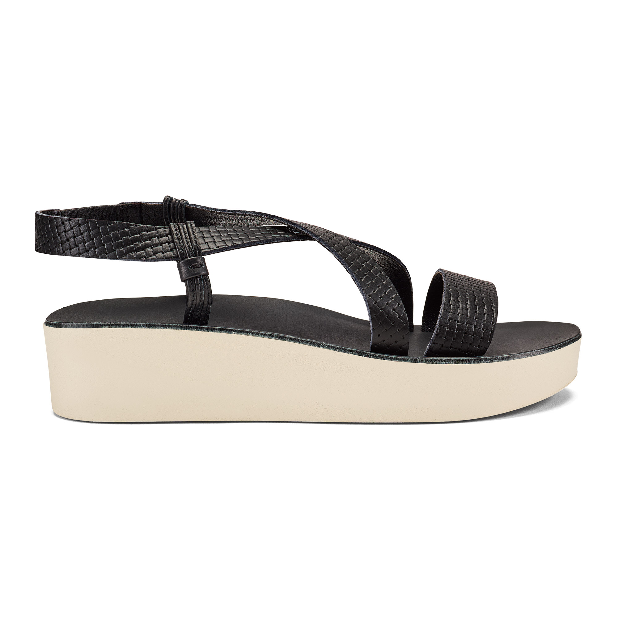 Onochi Strappy Black & White Sandals - Comfortable Summer Beach Sandals for Women, Fashionable Strappy Design for Casual Outings and Vacations