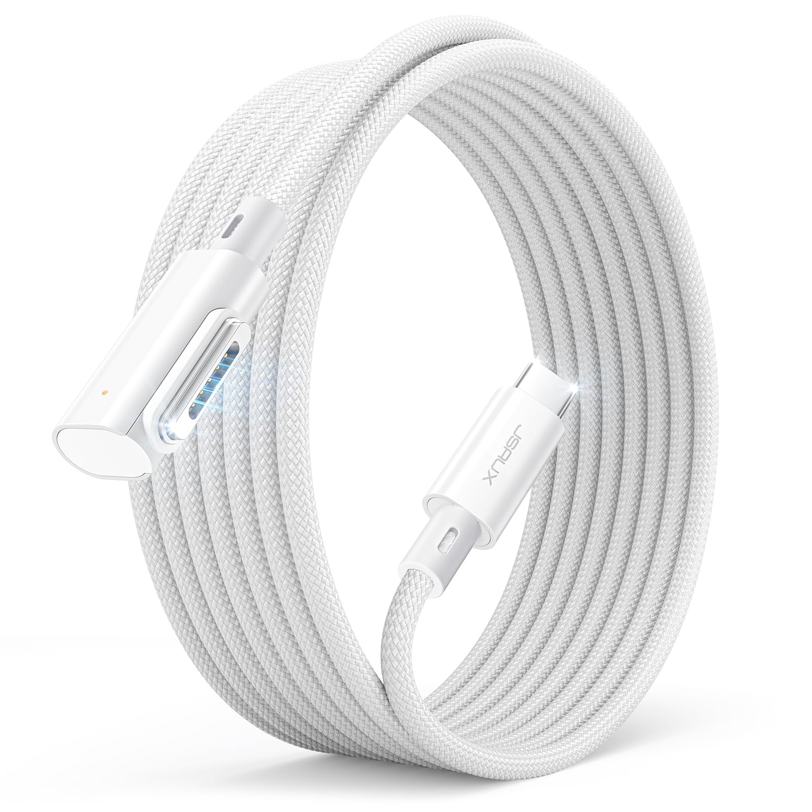 JSAUX 140W USB C to Magnetic 3 Cable 10ft Right Angle - Fast Charging Cord for MacBook Air/Pro 2023/2022/2021 (M3, M2, M1, 14-16 Inch) | Perfect for Home, Office & Travel Charging