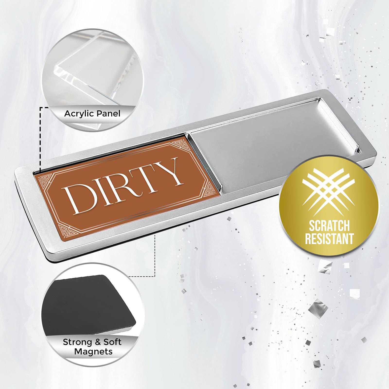 Dishwasher Magnet Clean Dirty Sign - Easy to Read Strong Magnetic Kitchen Decor for Dishwasher | Perfect for Home, Office & RV Use