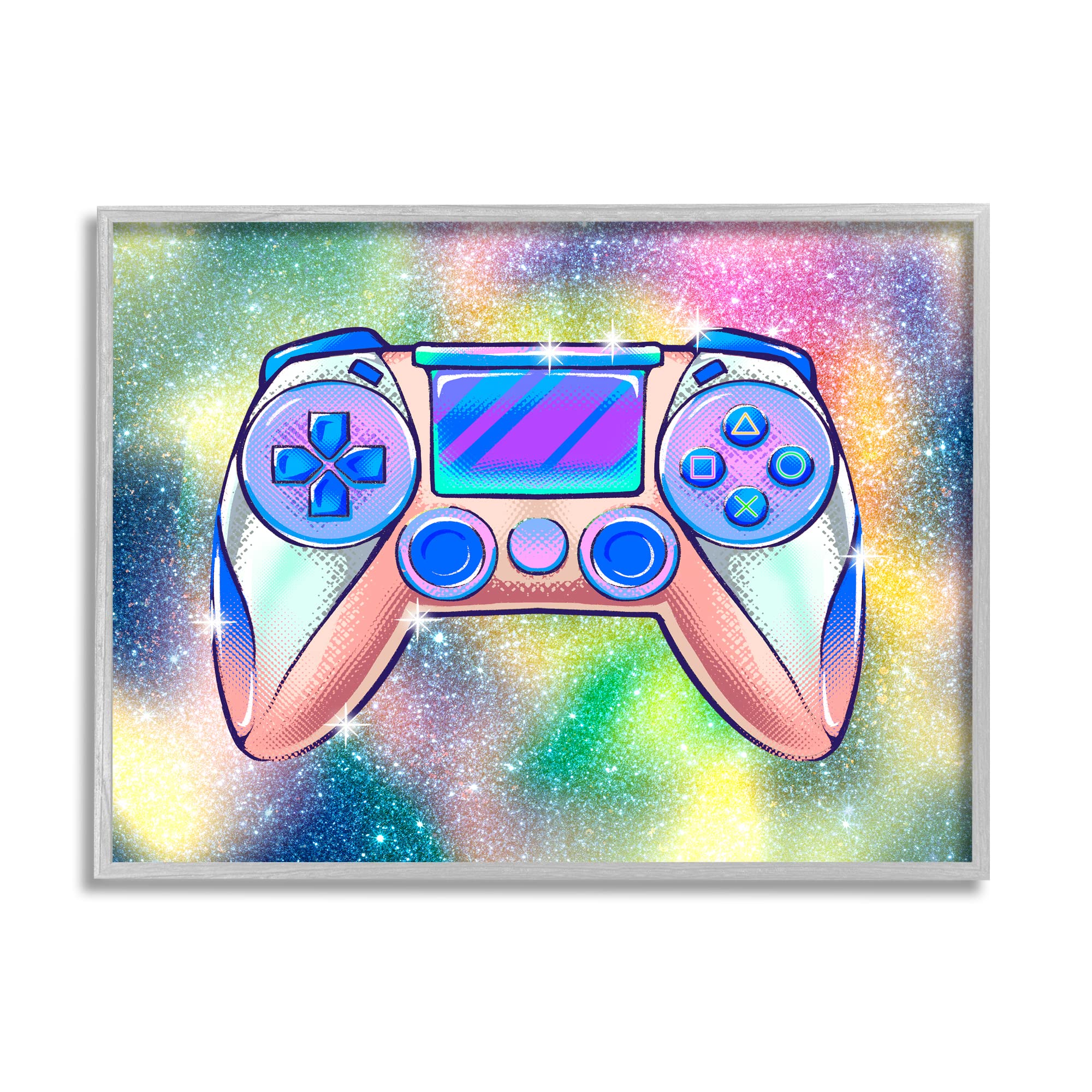 Stupell Industries Bold Sparkle Video Gaming Controller Wall Art - Modern Gamer Decor by Ziwei Li - Perfect for Gaming Rooms, Man Caves & Esports Enthusiasts