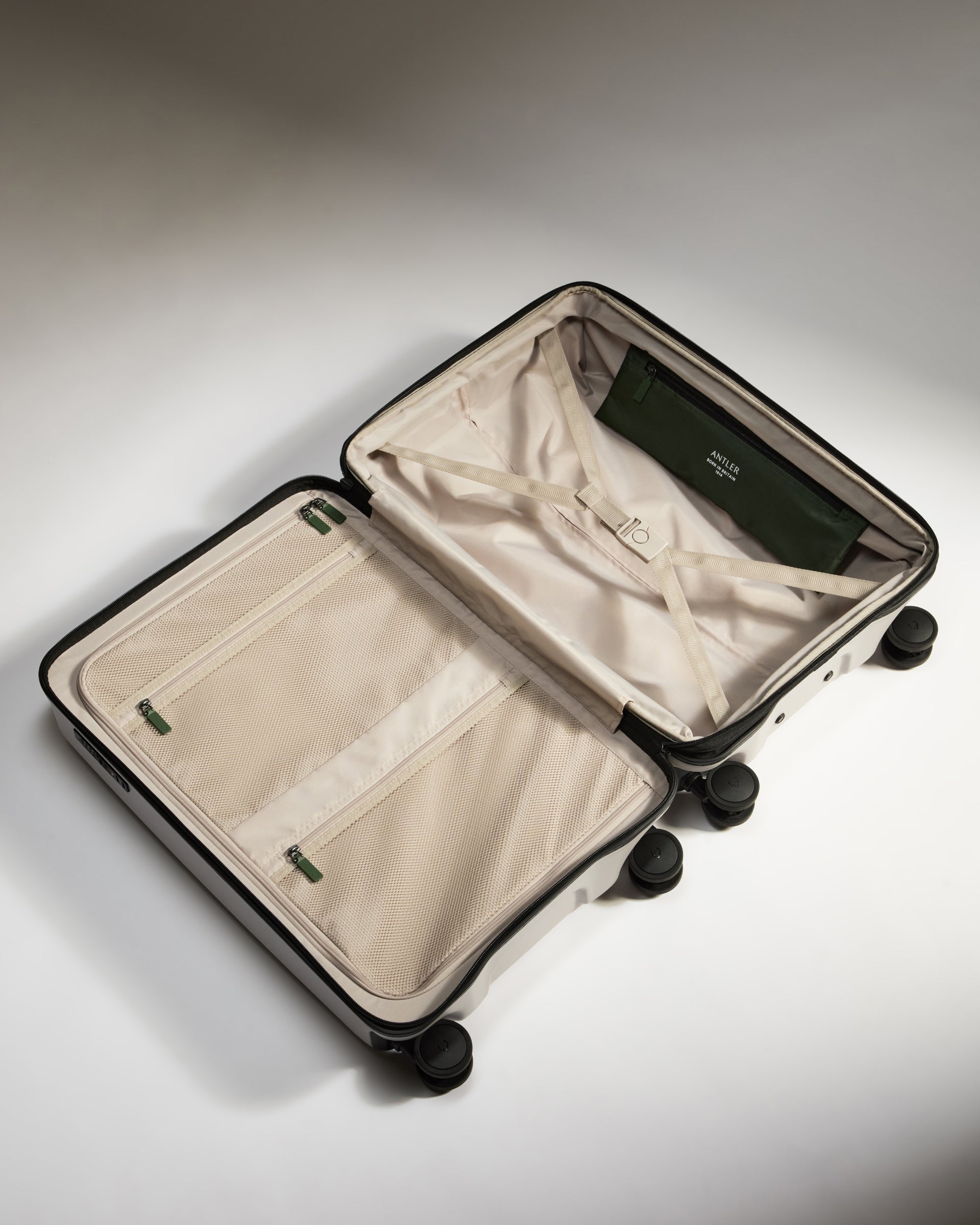 Medium Taupe Luggage with Icon Stripe Design - Perfect for Travel, Business Trips & Weekend Getaways