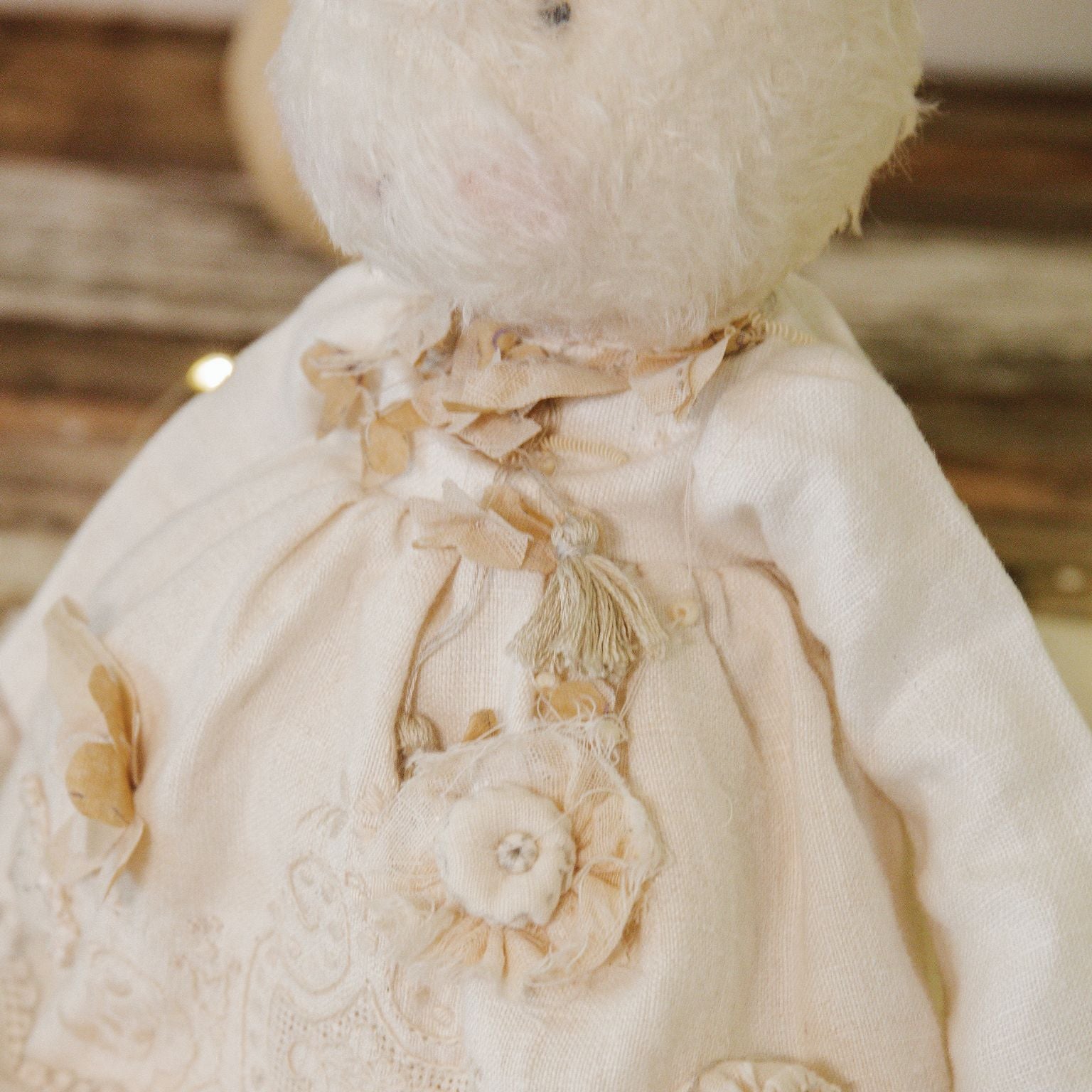 Handcrafted Cream Mohair Bunny Plush Toy - Ella Elegant by Hutch Studio - Perfect for Nursery Decor, Baby Shower Gifts & Collectible Stuffed Animals