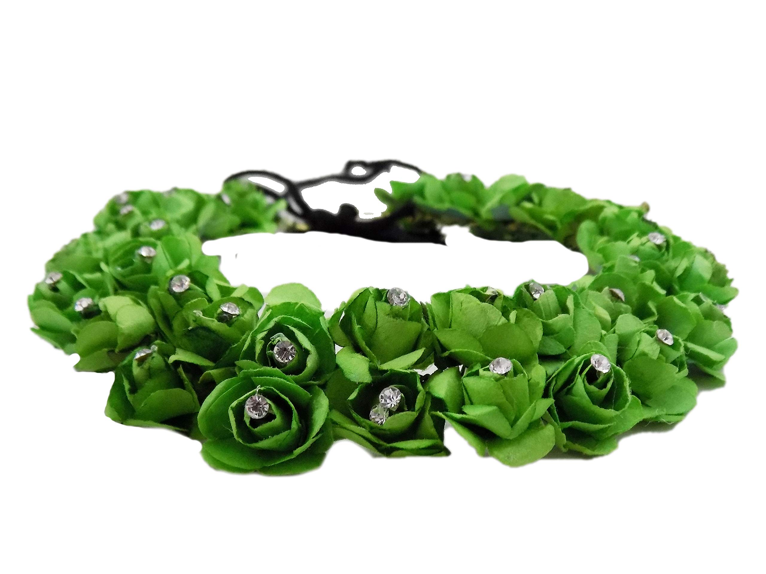 Confidence Gajra Hair Flowers for Women - Green Floral Hair Accessories for Weddings, Parties & Festivals
