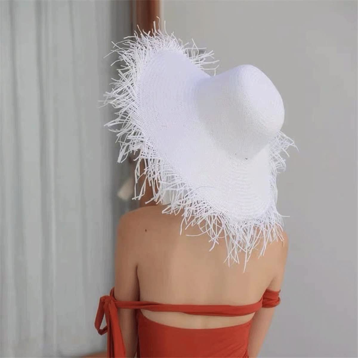 Women's Foldable Floppy Sun Hat - Wide Brim UV Protection Straw Hat for Summer, Beach, Travel & Outdoor Activities (White, One Size) - Perfect for Vacation, Gardening, Poolside & Fashion Accessories