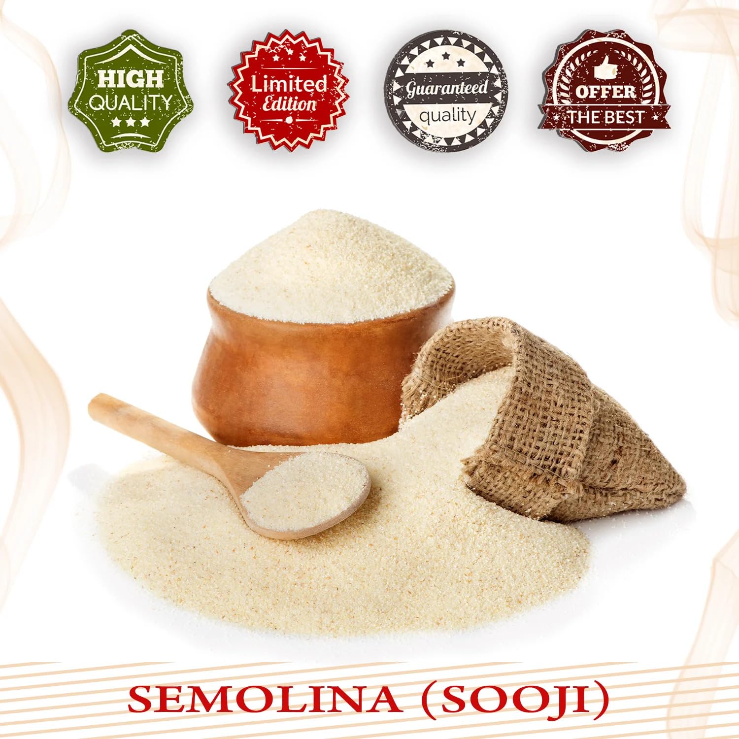 NY SPICE SHOP Semolina Flour (Sooji/Coarse Farina) - High Protein Durum Wheat for Pasta, Pizza Dough, Cake & Bread - 3lb | Perfect for Italian Cooking, Indian Sweets & Baking