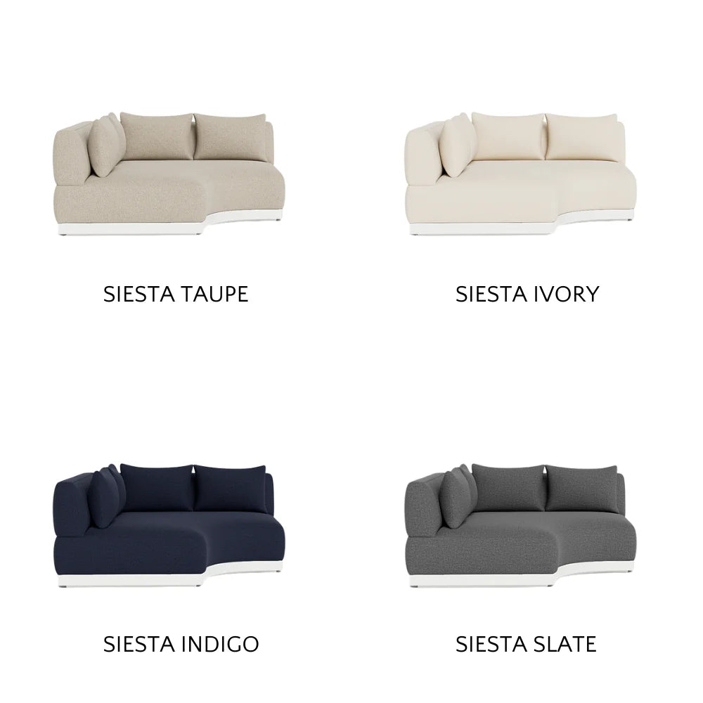 Amalfi Outdoor Curved Corner Sectional Sofa Set - Waterproof Patio Furniture for Backyard, Poolside & Garden - Modern All-Weather Wicker Conversation Set with Cushions