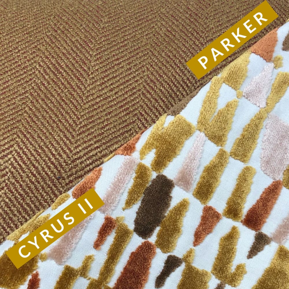 Luxury Cyrus II Gold Orange Brown Cream Velvet Pillow Cover - Soft Decorative Throw Pillow Case for Sofa, Bed & Home Decor - 18x18 Inches