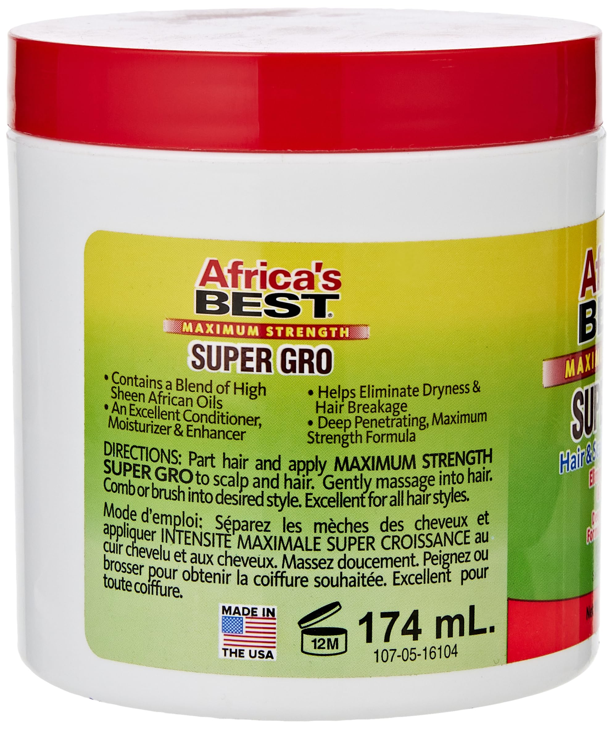 Africa's Best Maximum Strength Super Gro Hair & Scalp Conditioner - 5.25 oz | Deep Moisturizing Treatment for Natural, Curly & Dry Hair | Perfect for Daily Use & Hair Growth Care