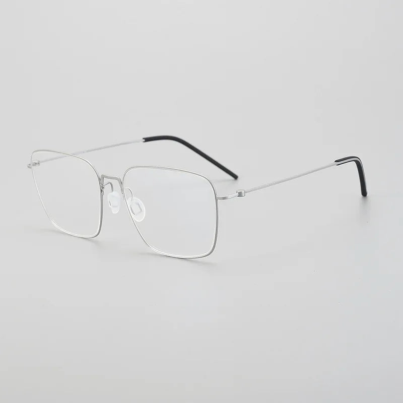 Stylish Black Unisex Full Rim Square Screwless Titanium Eyeglasses Frame 195538 - Perfect for Work, Reading & Fashion Accessories