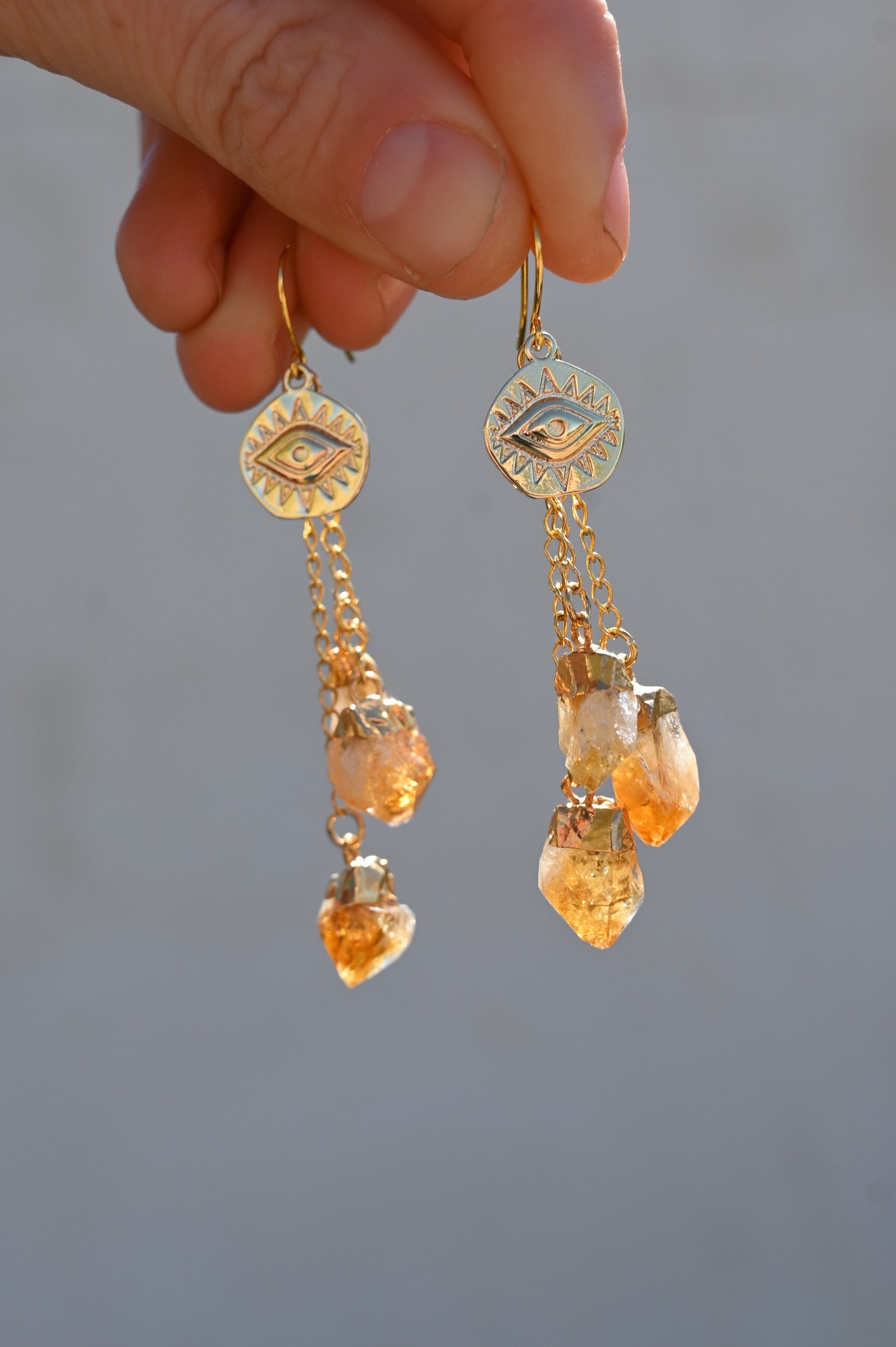 Natural Citrine Gemstone Earrings for Women - Handmade Dangle Earrings for Everyday Wear & Special Occasions