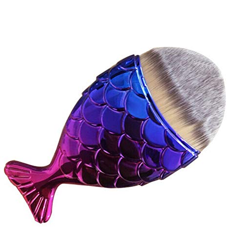 Premium Blush & Liquid Foundation Brush - Mermaid Scale Makeup Brush with Fishtail Design for Flawless Application | Gradient Cosmetic Brush for Professional & Everyday Makeup | Perfect for Contouring, Blending & Powder Application