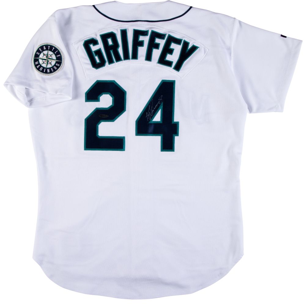 Authentic Ken Griffey Jr. 90s Signed Seattle Mariners Russell Athletic Jersey with BAS+PSA LOA - Vintage Baseball Memorabilia for Collectors & Sports Fans