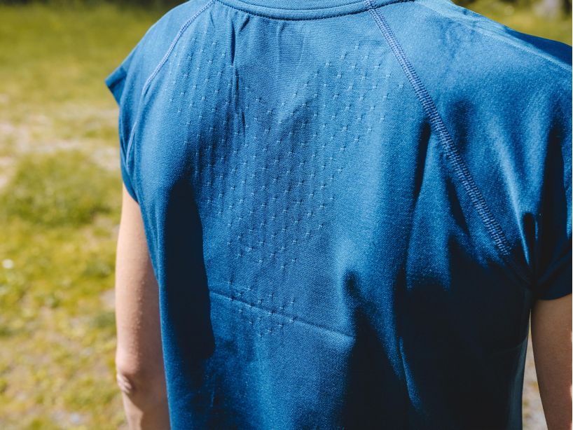 Compressport Women's Short Sleeve Training T-Shirt - Mont Blanc 2021 Edition - Blue (AW00107L_500) | Lightweight Moisture-Wicking Workout Top for Running, Gym & Outdoor Activities