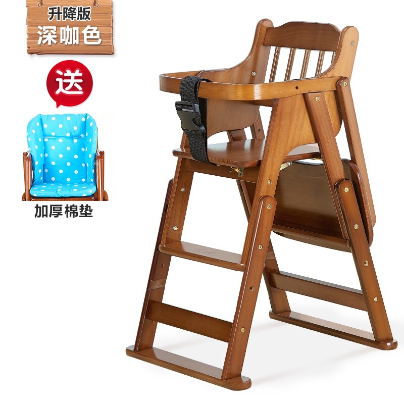 Wooden Baby High Chair - Adjustable Infant Feeding Chair for Safe & Comfortable Mealtime at Home or Restaurant