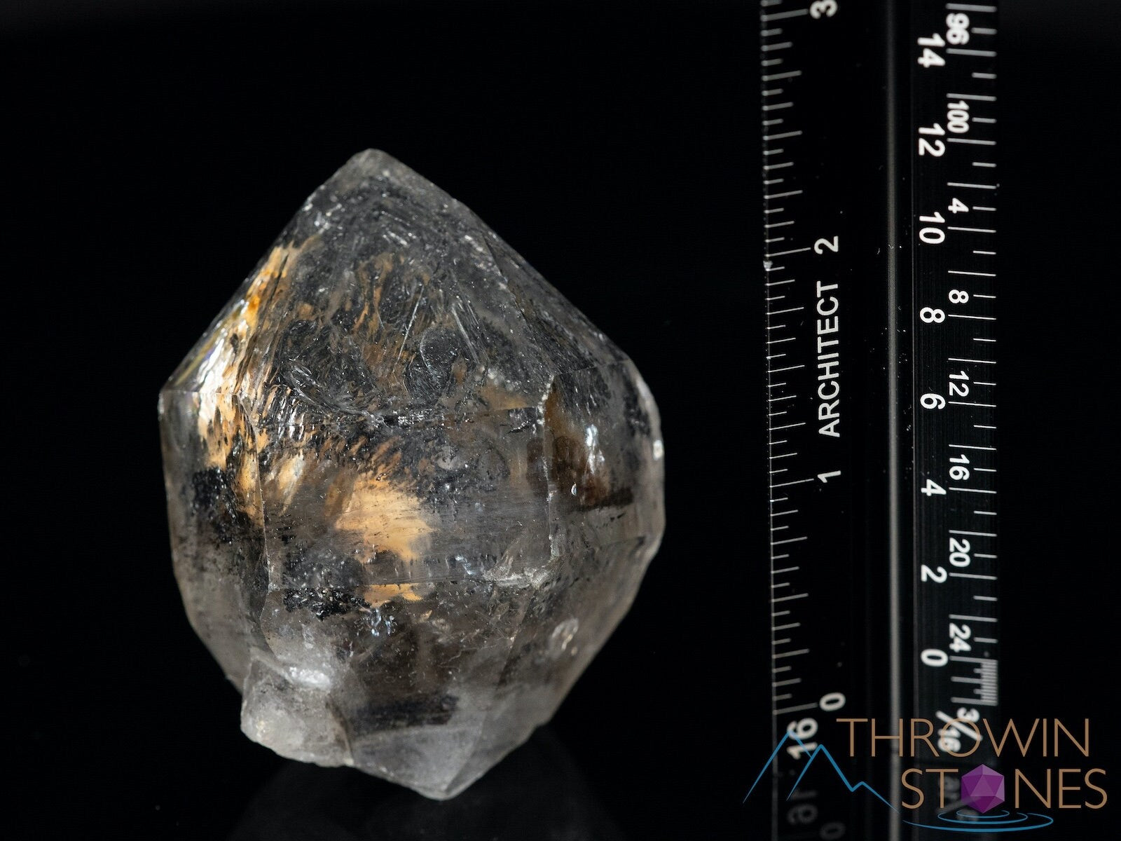 Natural Quartz Crystal with Carbon Inclusions - Unique Raw Stone Specimen for Home Decor, Healing & Collection | Perfect Housewarming Gift & Spiritual Decor (40088) | Ideal for Meditation Spaces, Office Desk & Crystal Healing Practices